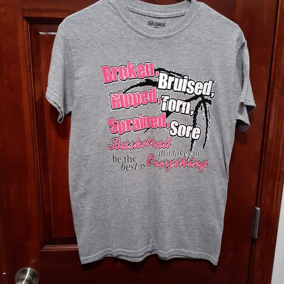 Gildan Basketball Get A Grip Women's T Shirt - Size Small - Picture 1 of 5